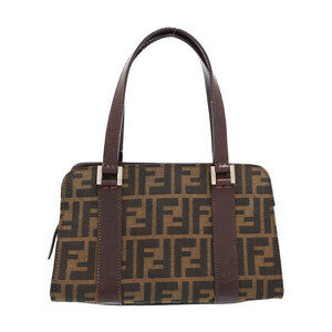 Fendi Zucca Boston Handbag Brown